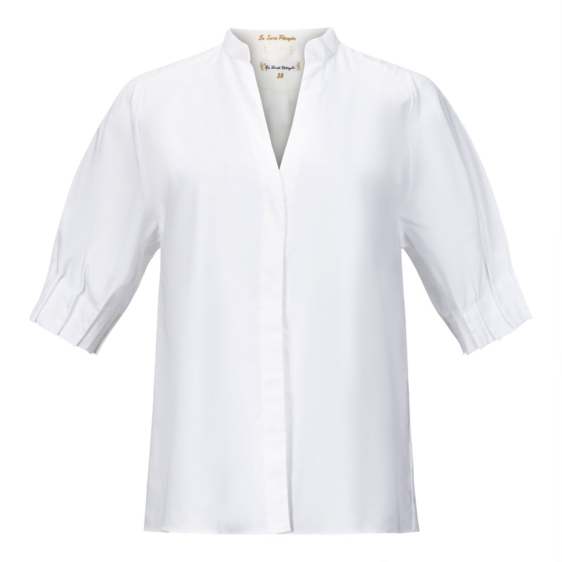 Caliban White Pleated Short Sleeve Button Down Timeless Martha's Vineyard 