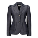 MeiMeij Denim Blue Linen Chambray Blazer Timeless Martha's Vineyard 