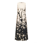 Natan Alpi Black + Cream Abstract Print Maxi Dress