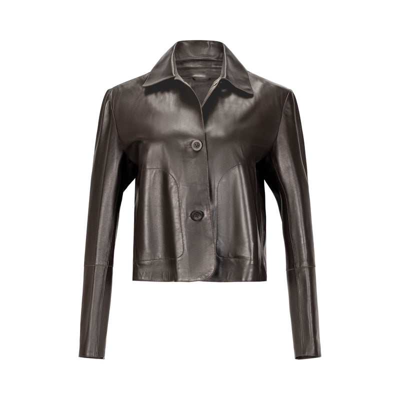 Emy Leather Jacket - Brown
