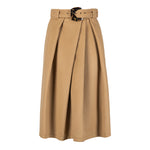 BOBO Belted Wool Skirt - Camel