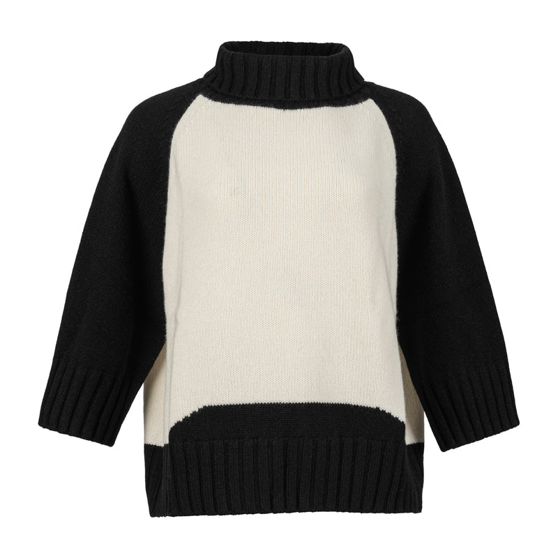 La Fée Parisienne Black + Ivory Cashmere Sweater Timeless Martha's Vineyard 
