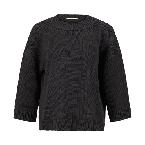 La Fée Parisienne Chunky Knit Silk Black Sweater Timeless Martha's Vineyard 
