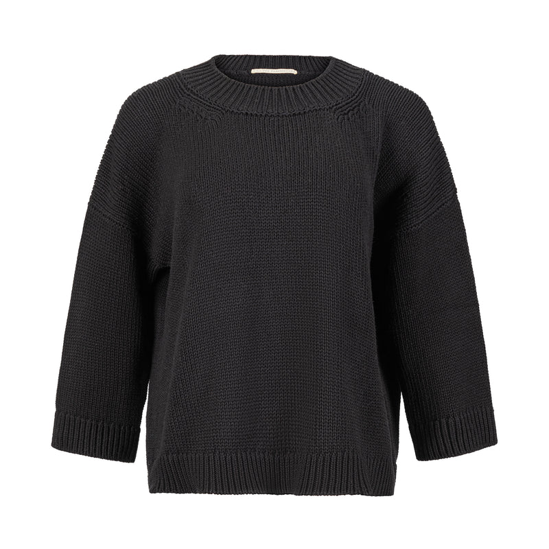 La Fée Parisienne Chunky Knit Silk Black Sweater Timeless Martha's Vineyard 