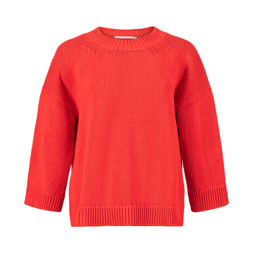 La Fée Parisienne Chunky Knit Silk Cloe Red Sweater Timeless Martha's Vineyard 