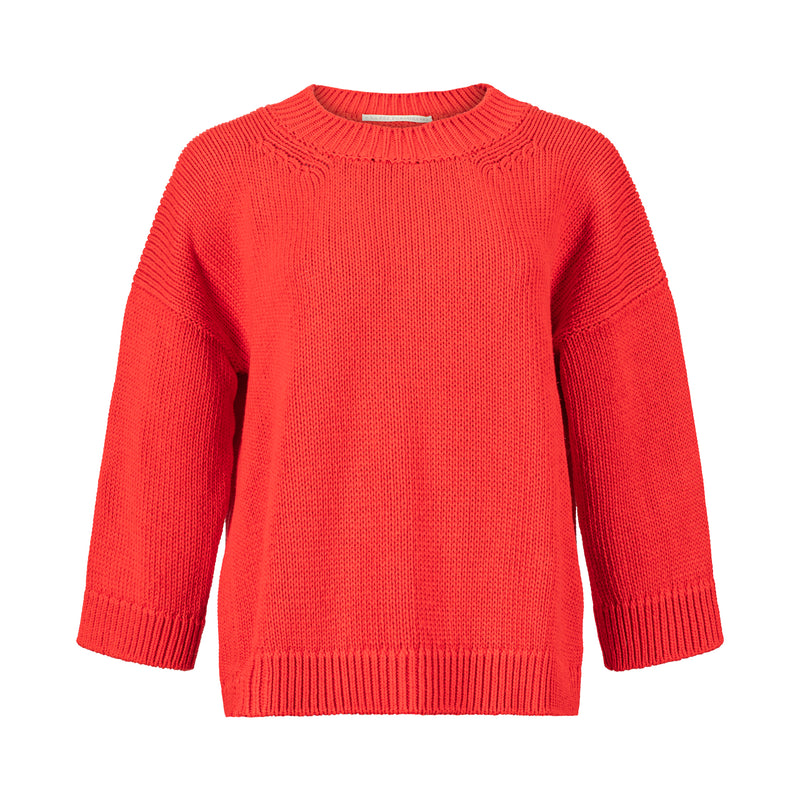 La Fée Parisienne Chunky Knit Silk Cloe Red Sweater Timeless Martha's Vineyard 