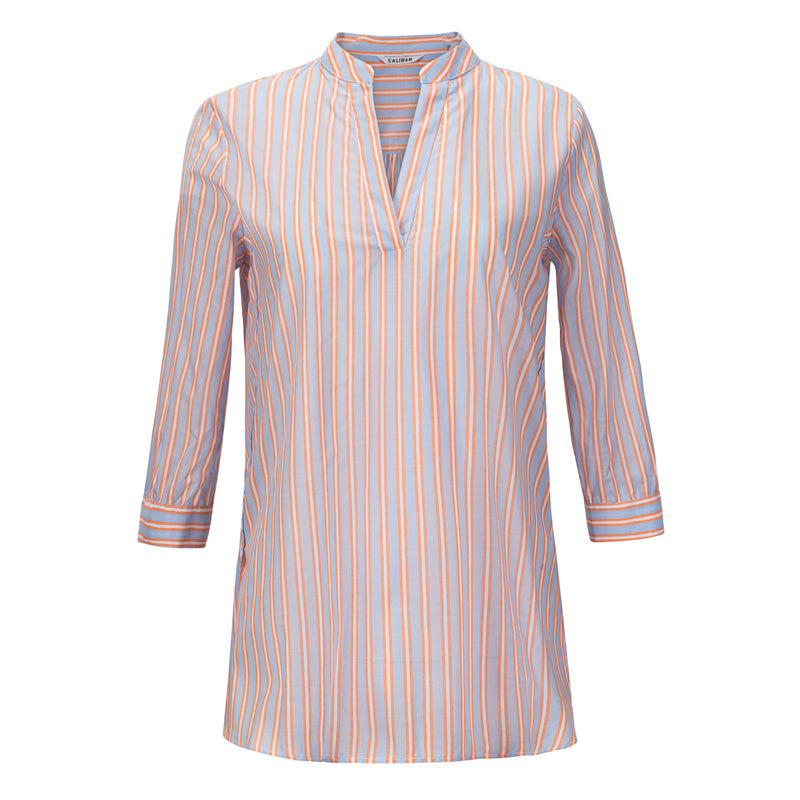 3/4 Sleeve Blouse Striped Tunic