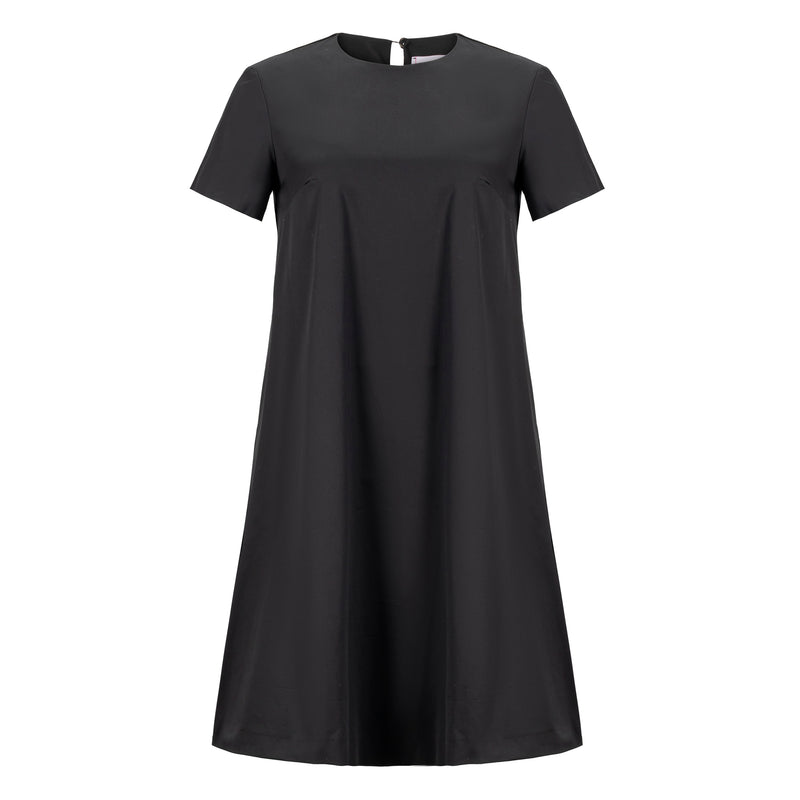 Anna Maria Paletti Black A-line Short Sleeve Dress Timeless Martha's Vineyard 