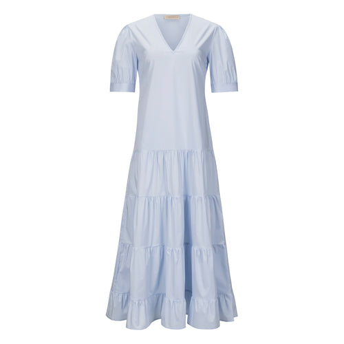 Purotatto Tiered Maxi Dress - Light Blue Timeless Martha's Vineyard