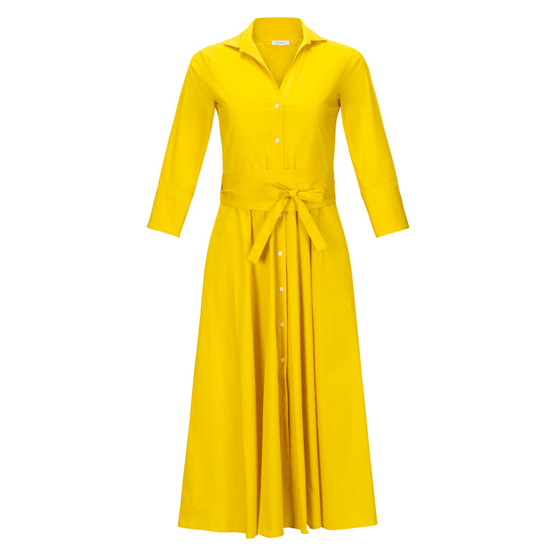 Rosso35 Belted Shirt Dress - Yellow Timeless Martha's Vineyard