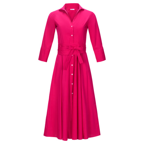 Rosso35 Belted Shirt Dress - Fuchsia Timeless Martha's Vineyard