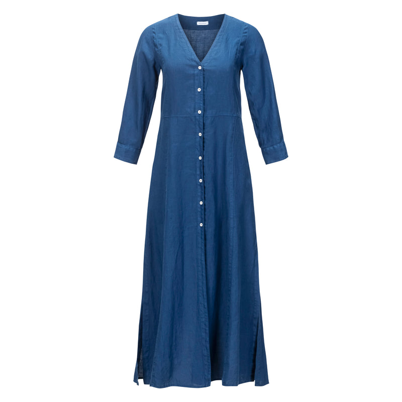 Rosso35 Linen Dress - Blue Timeless Martha's Vineyard