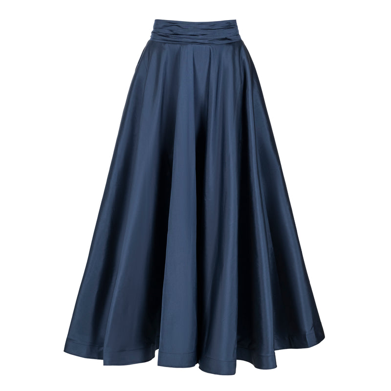 And Tate Irish Designer Navy Taffeta Coco Skirt Timeless Martha's Vineyard 