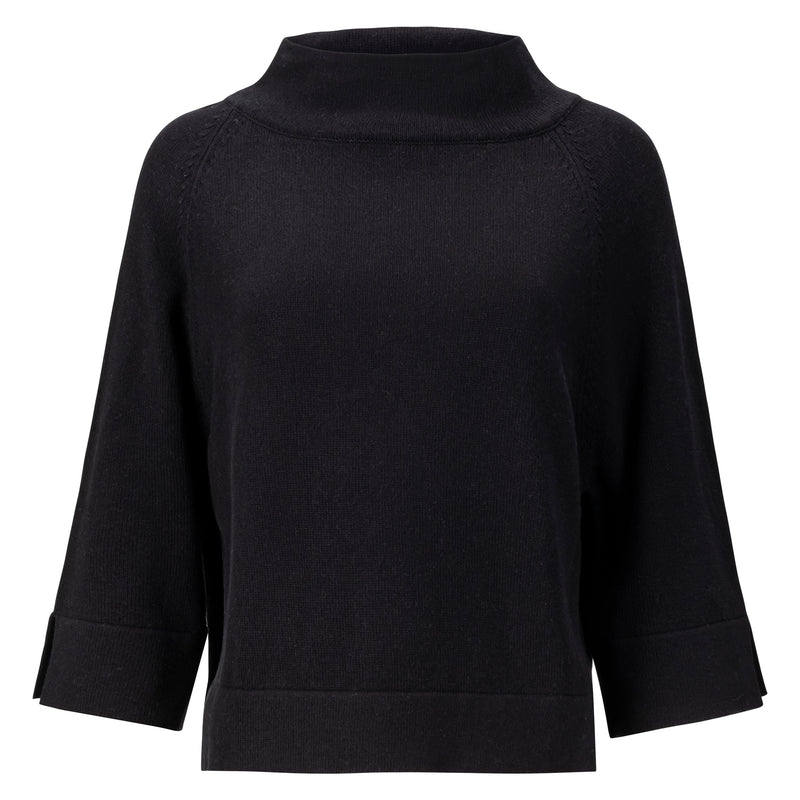 La Fée Parisienne Black Cotton and Cashmere Sweater Timeless Martha's Vineyard 