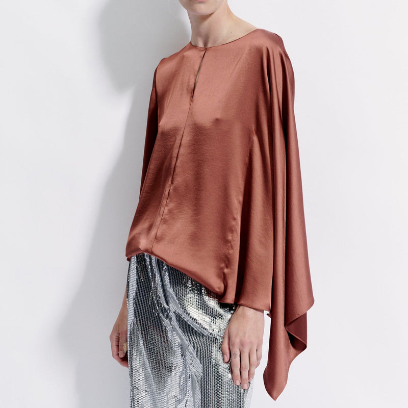 Carlos Asymmetrical Blouse - Copper