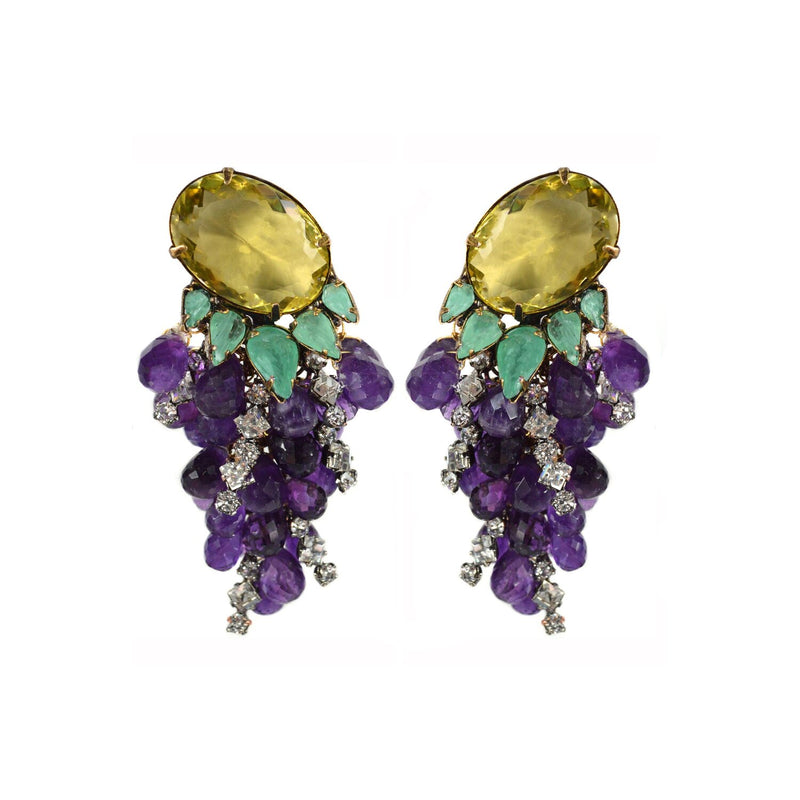 Lemon Quartz and Amethyst Grape Drops