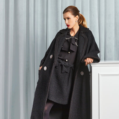 Edward Achour Iconic Black Edward Coat Timeless Martha's Vineyard 