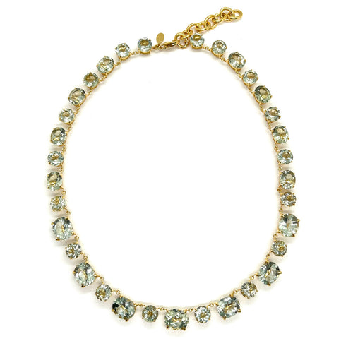 All Around Oval and Round Prasiolite Statement Necklace