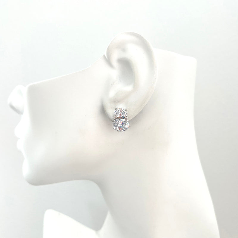 Double Oval Simulated Diamond Stud Earrings Timeless Martha's Vineyard