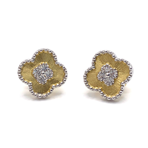 Exclusively Ours Clover Center Clover Shape Vermeil Earrings - Gold Timeless Martha's Vineyard