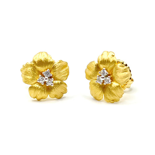 Exclusively Ours Five Petal Flower Earrings Timeless Martha's Vineyard 
