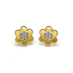 Gold Six Petal Flower Stud Earrings Timeless Martha's Vineyard 