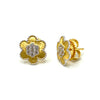 Gold Six Petal Flower Stud Earrings Timeless Martha's Vineyard 