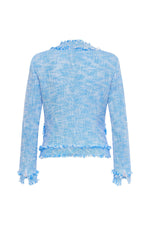 Maison Common Blue + White Two Tone Tweed Jacket Timeless Martha's Vineyard 