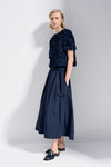 Natan Cropped Navy Calika Petal Fabric Jacket Timeless Martha's Vineyard 