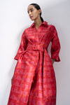 Maison Natan Orange + Pink Celena Jacquard Dress Timeless Martha's Vineyard 