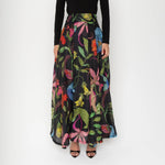 
Lavi Colorful Floral Print Full Length Black Skirt Timeless Martha's Vineyard 

