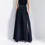 Natan Ceylan Black Taffeta Parachute Maxi Skirt Timeless Martha's Vineyard 