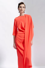 Maison Natan Dark Navy Crepe Chris Waterfall Dress Timeless Martha's Vineyard 