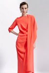 Maison Natan Dark Navy Crepe Chris Waterfall Dress Timeless Martha's Vineyard 
