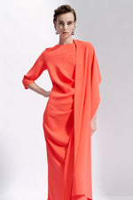 Maison Natan Dark Navy Crepe Chris Waterfall Dress Timeless Martha's Vineyard 