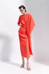 Maison Natan Dark Navy Crepe Chris Waterfall Dress Timeless Martha's Vineyard 
