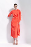 Maison Natan Dark Navy Crepe Chris Waterfall Dress Timeless Martha's Vineyard 