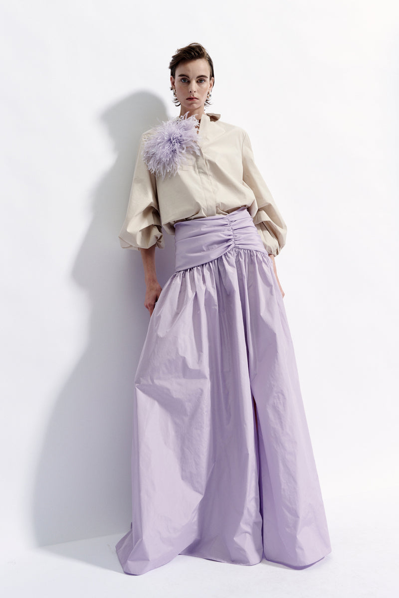Ceylan Parachute Taffeta Maxi Skirt - Lavender