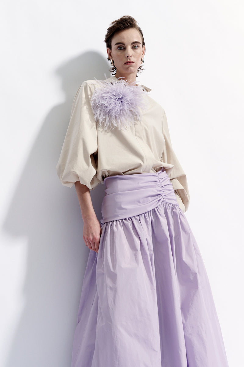 Ceylan Parachute Taffeta Maxi Skirt - Lavender