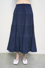 Pleated Full Maxi Skirt - White