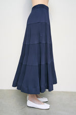 Pleated Full Maxi Skirt - White