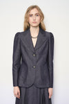 MeiMeij Denim Blue Linen Chambray Blazer  Timeless Martha's Vineyard 