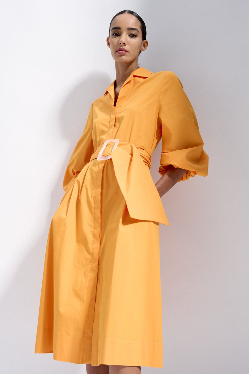 Maison Natan Green Capri Belted Shirt Dress Puff Sleeve Timeless Martha's Vineyard 