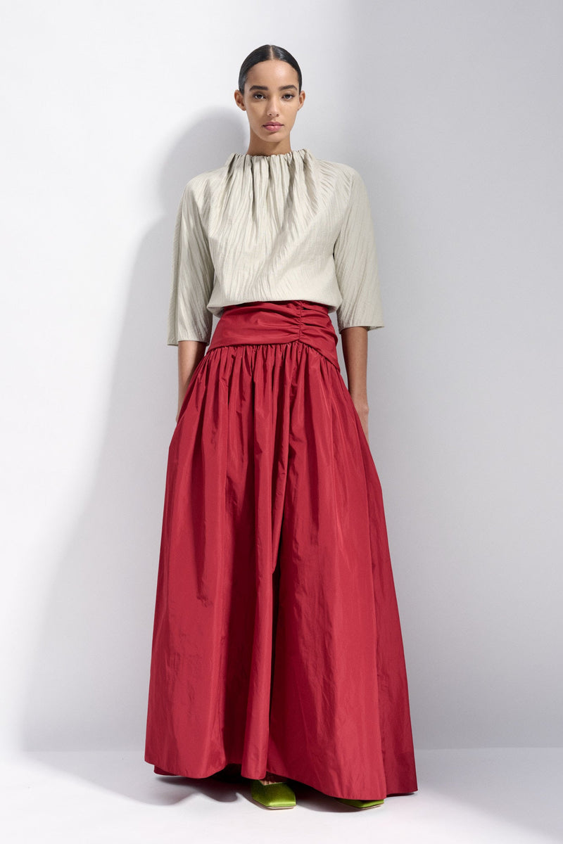 Natan Chartreuse Ceylan Parachute Taffeta Maxi Skirt Timeless Martha's Vineyard 