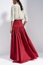 Natan Chartreuse Ceylan Parachute Taffeta Maxi Skirt Timeless Martha's Vineyard 