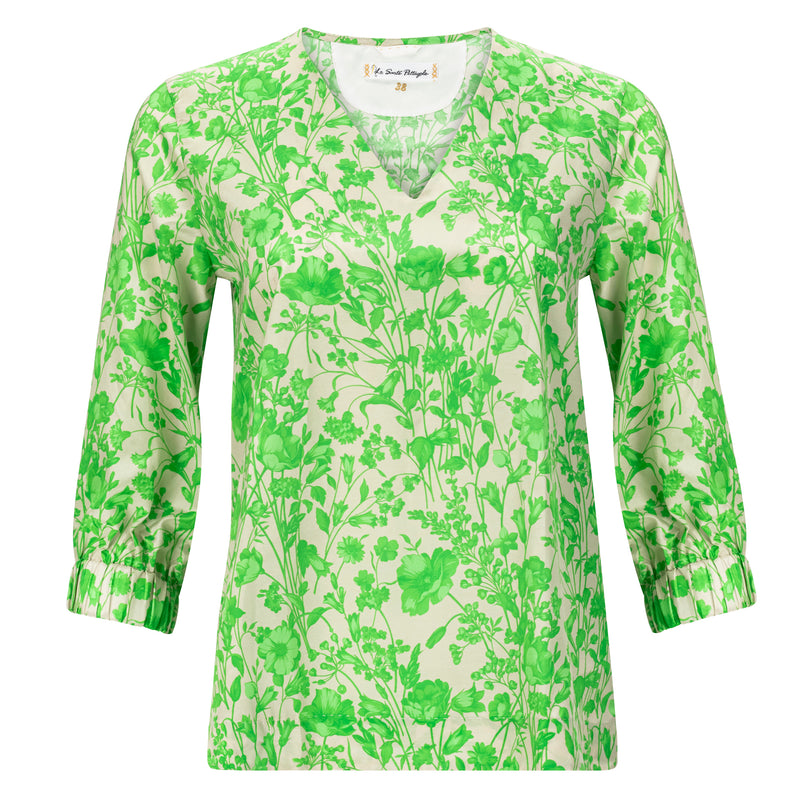 Le Sarte Pettegole Silk Tunic - Flora Print Timeless Martha's Vineyard