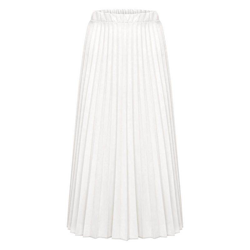 Midi Pleated Skirt - White