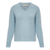 Purotatto Cashmere V-Neck Sweater in Porcelain Blue Timeless Martha's Vineyard 