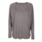 Purotatto Silk Cashmere V-Neck - Taupe Timeless Martha's Vineyard