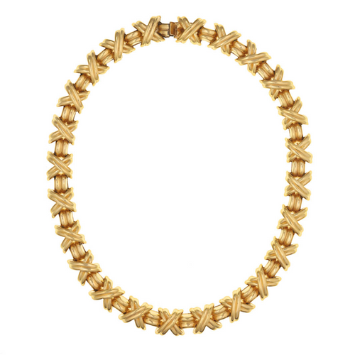 Ciner New York Gold X-Link Necklace